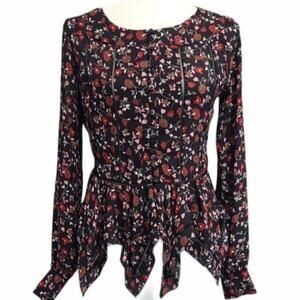 Thakoon Floral‎ Spring Black Detailed Blouse size 2